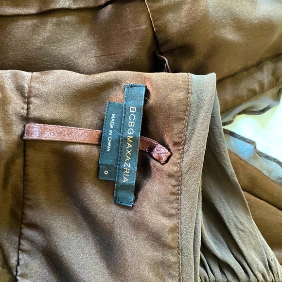 BCBG MAX AZRIA Chiffon Sequin Halter Dress, Brown - Picture 8 of 10